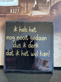 ik heb het nog nooit gedaan, dus ik denk dat ik wel kan