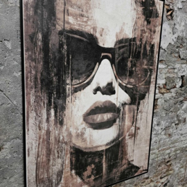 Gaia face bril schilderij