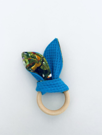 Konijnenoortjes aqua wafel badstof jungle