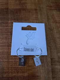 Dangle zeepaard vierkant zilver RVS