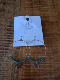 Oorbellen zilver ster RVS