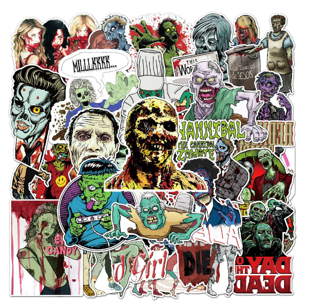 Zombie Sticker Set  (50 stuks)