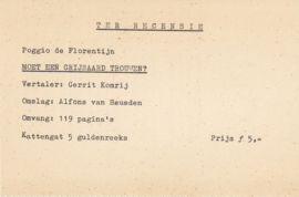 Moet een grijsaard trouwen? – Poggio de Florentijn | Vertaling Gerrit Komrij