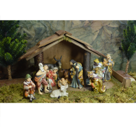 Kst-03 Houten kerststalletje (9cm fig)