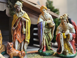 Gips 08: Traditionele kerstbeeldengroep  (20dlg) 17cmH