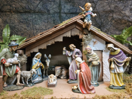 Kunsthars - 54:  Kerstgroep 15cmH (11delig)