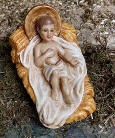 Krst-J25c: Jezuskindje vast in kribbe, 12.5 cm
