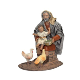 TCbld-2.12: Herder met kind en kippen (12cmH)