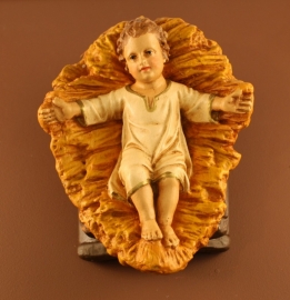Krst-J25: Jezuskindje vast in kribbe, 12.5 cm
