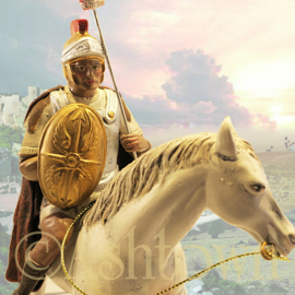 Z-TCbld-8.55w: Romeinse soldaat op wit paard