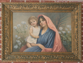 SCHILDERIJ:  'Madonna met Kind' (98cmB x 72cmH)