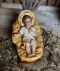 Krst-J25b: Jezuskindje vast in kribbe, 12.5 cm