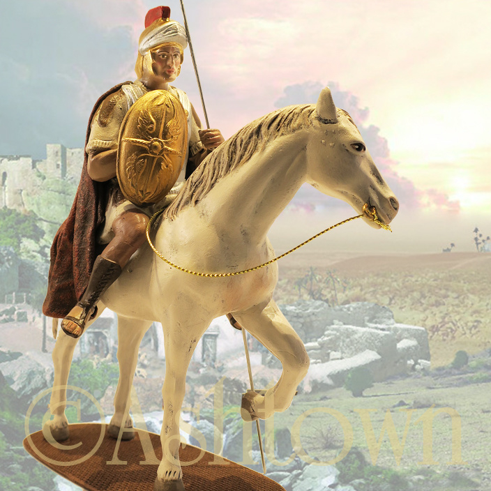 Z-TCbld-8.55w: Romeinse soldaat op wit paard
