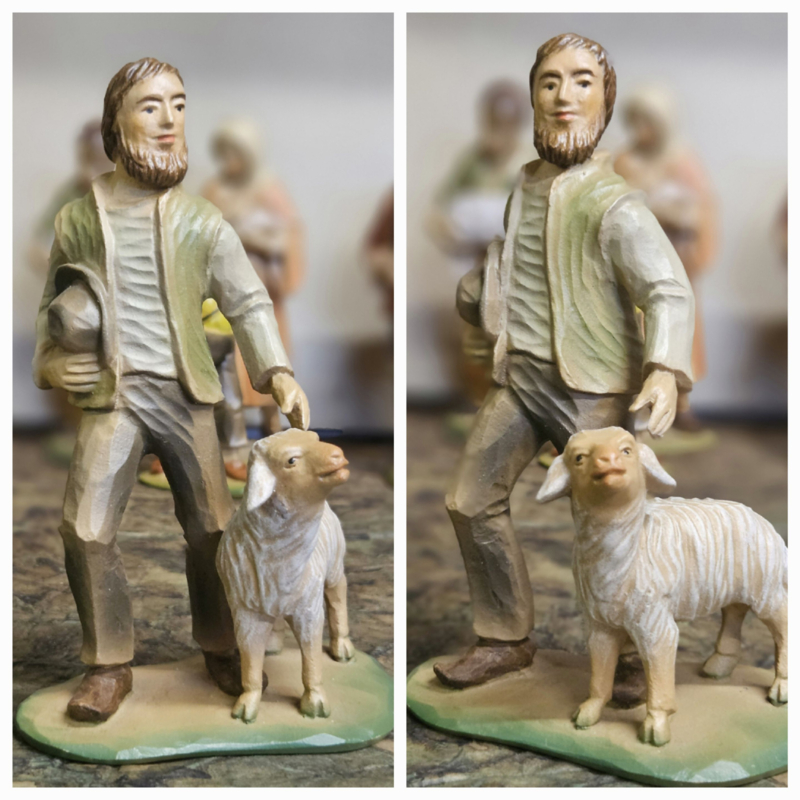 Berkalith 30h:  Herder met schaap 14.5cmH