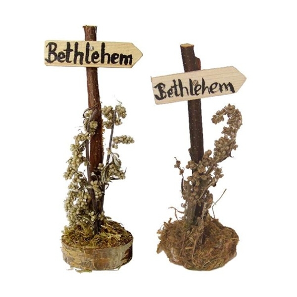 HBO-35 Wegwijzer Bethlehem met decoratie