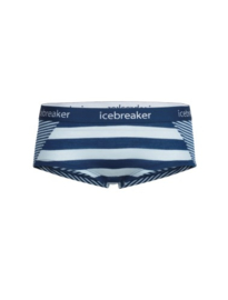 Icebreaker Wmns Sprite Hot Pants Ice Blue/Largo/Stripe -XLarge