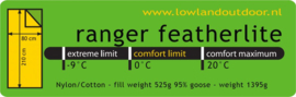 LOWLAND OUTDOOR® Ranger Featherlite - 210 x 80 cm - 1395 gr - 0°C