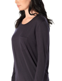 Icebreaker Wmns Tech Lite LS Pocket Crewe / Deep Midnight - Large