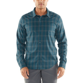 Icebreaker Mens Compass Flannel LS Shirt / Poseidon/Timberwolf/Hydro Plate