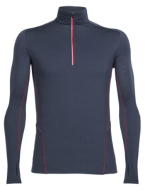 Icebreaker Mens Factor LS Half Zip / Stealth/Stealth/Oxblood - XXLarge