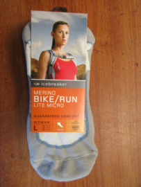 Icebreaker Socks360 Bike/Run Lite Micro White/Ocean/Silver (D) - Small