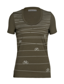 Icebreaker 	Wmns Tech Lite SS Scoop Tee Hill Sprint / Loden - M-L-XL