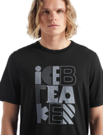 Icebreaker Men Central SS Tee Icebreaker Stack / Black - S-M