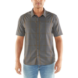 Icebreaker Mens Compass SS Shirt / Thunder/Timberwolf/Tobacco/Plaid - M-L