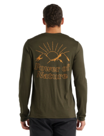 Icebreaker Mens Tech Lite LS Tee Power Of Nature / Loden - Medium