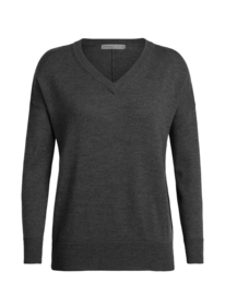 Icebreaker Women Shearer V Sweater / Char Hthr - Small