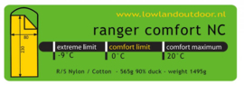 LOWLAND OUTDOOR® Ranger Comfort NC - 230 cm - 1495 gr - 0°C - Nylon/Katoen