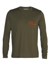 Icebreaker Mens Tech Lite LS Tee Power Of Nature / Loden - Medium