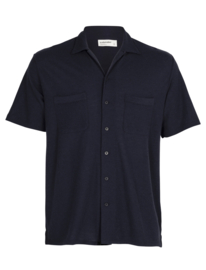 Icebreaker Mens 180 Pique Open Collar Shirt / Midnight Navy - Large