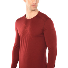 Icebreaker Mens 200 Oasis LS Crewe Snap Head / Cabernet - XL-XXL