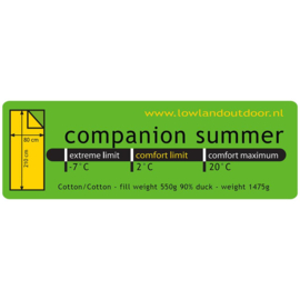 LOWLAND OUTDOOR® - Companion Summer - 210 cm - 1475 gr - +2°C - Katoen