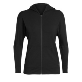 Icebreaker 	Wmns Momentum  LS Zip Hood / Black -Small