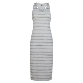 Icebreaker Wmns Yanni Tank Midi Dress / Lunar HTHR/Panther/Scratch Stripe - Small