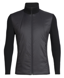 Icebreaker Mens Lumista Hybrid Sweater Jacket/Black - Medium