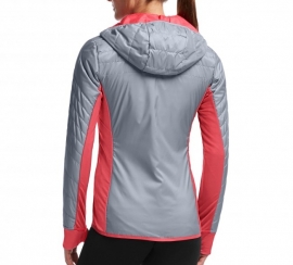 Icebreaker Wmns Helix LS Zip Hood Mineral/Grapefruit/Cameo - XS-S-M-L