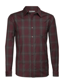 Icebreaker Mens Departure LS Shirt / Redwood/Jet Hthr - XLarge