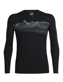 Icebreaker Mens 200 Oasis LS Crewe Pyrenees / Black - XXLarge