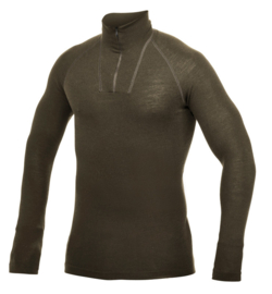 Woolpower Lite | Zip Turtle Neck | Black - Pine Green