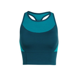 Icebreaker Wmns Meld Zone Long Sports Bra /  Kingfisher/Arctic Teal - Small