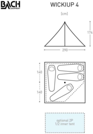 Spatz WickiUp 4 - BTC ( Technisch Katoen) Inclusief binnentent