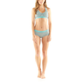 Icebreaker Wmns Sprite Hot pants / Blizzard HTHR/AQUA SPLASH/Stripe -XLarge