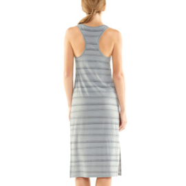 Icebreaker Wmns Yanni Tank Midi Dress / Lunar HTHR/Panther/Scratch Stripe - Small