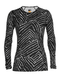 Icebreaker Wmns 200 Oasis Ls Crewe Tessellated Pavement / Black/Aop - M-L