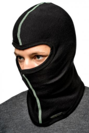 WOOLPOWER LITE Balaclava - Schwarz (grüne Nähte)