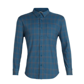 Icebreaker Mens Compass Flannel LS Shirt / Thunder/Timberwolf/Hydro Plate - XLarge