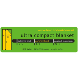 LOWLAND OUTDOOR® ULTRA COMPACT BLANKET - 445G - 210 CM +8°C